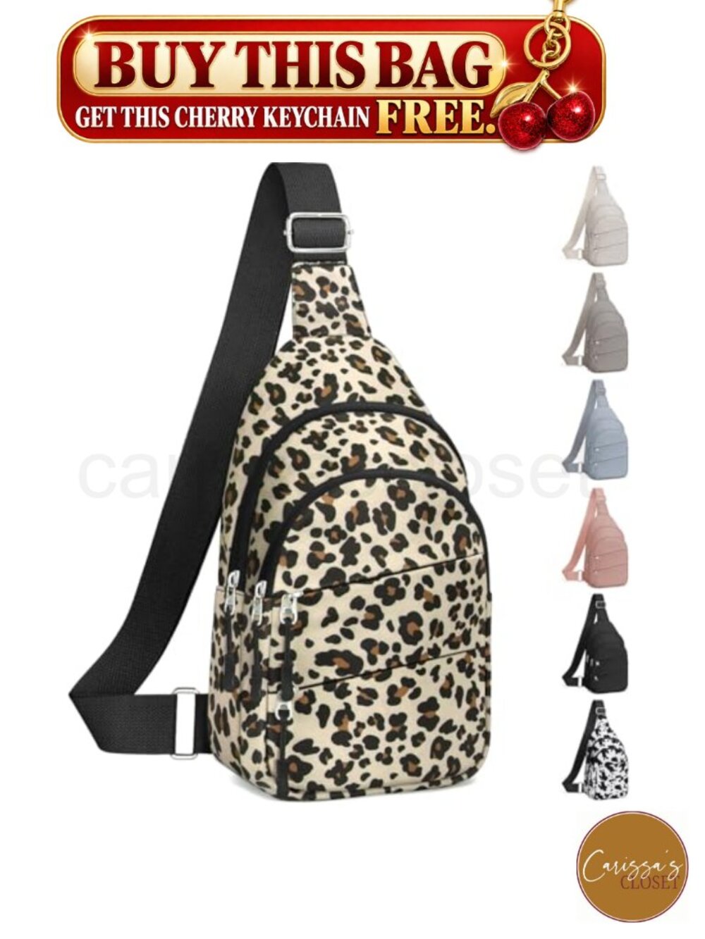 ✨ Tuwubi Leopard Print Sling Crossbody Bag Oxford Fabric Hiking Daypack
